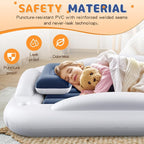 Inflatable Toddler Travel Bed - Portable Toddler Kids Travel Bed with Safety Sides Complete Kids Air Mattress Set with High-Speed Pump, Ideal for Vacation Camping and Sleepover (60 Inches)