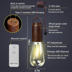 2 Pack Rechargeable Warm Tent Hanging Light Bulb,Portable Outdoor Vintage LED Camping Light,Pendant Hurricane Emergency Lighting Lantern for Hiking Backpacking Fishing Outage Power Failure