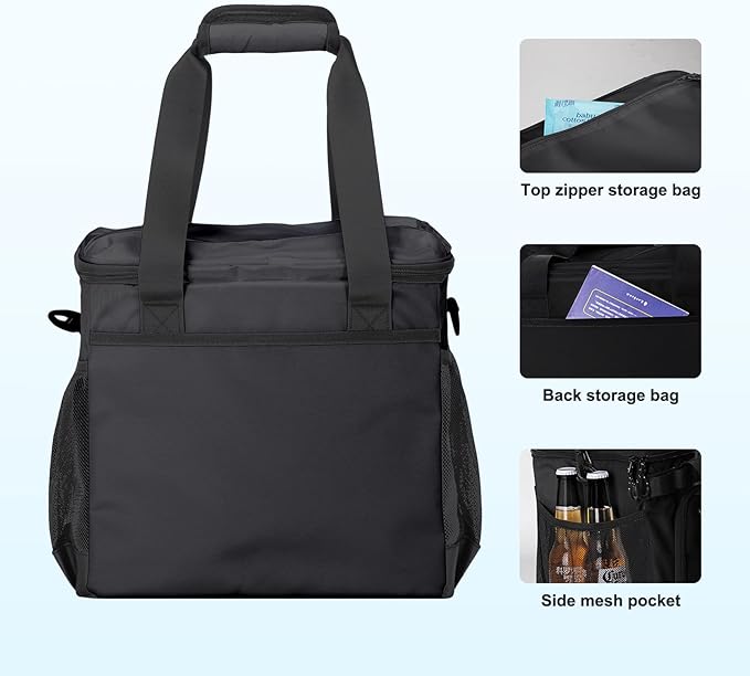 Soft Travel Coolers Bags Insulated Cooling 16hour for Camping Hiking Beach Travel Soft Sided Insulated Cooler Bag 20/48Cans for Women Men