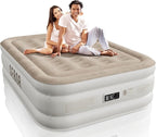 Sebor Air Mattress Full with Built-in Pump 18", Comfortable Self-Inflating Air Mattress with High-Speed Pump, Durable Blow Up Mattress Full with Storage Bag for Guests, Camping, Travel