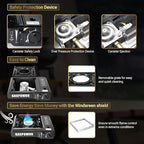 Propane or Butane Stove Dual Fuel Stove Portable Camping Stove, 10,000 BTU Butane Propane Stove with Carrying Case&Windblocker, Automatic Ignition for Emergency Preparedness Kit (Fuel Not Included)