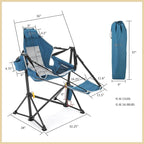 Arrowhead Outdoor Folding Hammock Camp Chair with Detachable Footrest, Stabilized Feet, Padded Headrest and Seat, Large Cup Holders, 300 LBS Weight Capacity, for Camping, Beach, Tailgating