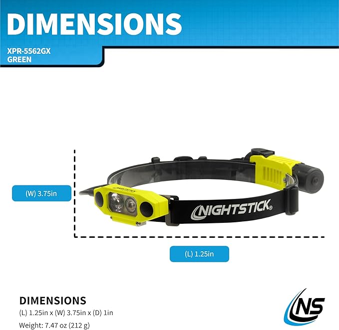 Nightstick XPR-5562GX DICATA Intrinsically Safe USB Low-Profile Dual-Light Headlamp