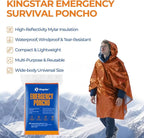 4 Pack Emergency Mylar Blanket Poncho | Waterproof Rain Ponchos | Reusable Packable Poncho | Survival Blanket Poncho for Outdoor Camping & Hiking, Rescue, Car Emergency Kit, Shelter/Tent Cover