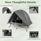 Tangkula 2 Person Tent Cot, Portable Off Ground Elevated Camping Tent with Cot, Removable Rainfly, Wheeled Bag, Stakes & Wind Ropes for Beach, Picnic, Hiking, Travel