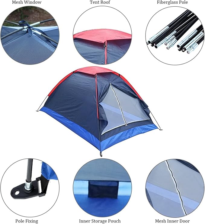 Portable Tent,Outdoor Tent, Camping Tent 2 Person Waterproof Tent 3 Season Backpacking Hiking Tents for Camping Beach Travelling Double Layer Outdoor Tent