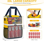 Maelstrom Lunch Box for Women, 20L Insulated Lunch Bag Men, Leakproof Double Deck Cooler Bag, Soft Lunch Cooler with Quick Access Flip-Top Lid for Work, Beach,Travel, Camping