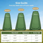 Wolfwise Pop Up Shower Tent, Portable Instant Changing Tent with Ventilation Window & Carry Bag, Privacy Bathroom Toilet for Beach, Camping & Outdoor, Width 40 ", Height 75 ", Green