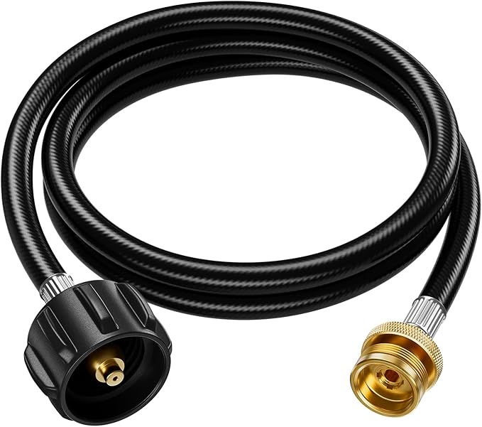 6 FT Propane Hose Adapter 1lb to 20lb, Fit for Weber Portable Grills, Coleman Stoves, Char-Broil Portable Grills, Blackstone Tabletop Griddle & More - Connects 1 lb Portable Appliances to 20 lb Tanks