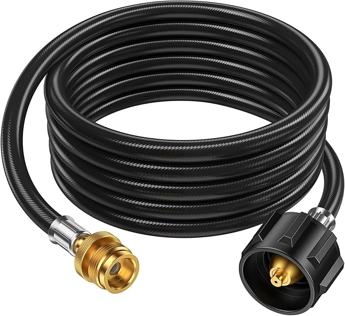 12 Feet Propane Hose Adapter 1lb to 20lb，Propane Adapter 20lb to 1lb Converter, Propane Tank Adapter Hose 20 lb To 1 lb for Buddy Heater/Weber Q Grill/Coleman Stove/Blackstone Griddle