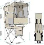 ptlsy Folding Camping Chair with Canopy, Beach Chair with Canopy Shade with Cup Holders, Cooler Bag for Camping, Fishing, Beach, Sports and Concert (White)