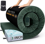 Kingfun 3 Inch CertiPUR-US Memory Foam Camping Mattress, Waterproof Roll up Sleeping Pad, Thick Floor Sleeping Mats for Tent with Removable Travel Bag