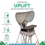 Baby Delight Go with Me Uplift Deluxe Portable High Chair | Travel High Chair | Sun Canopy | Indoor and Outdoor | Sandstone