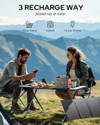 Solar Powered Generator 200W Peak/100W Rated, Portable Solar Generator Power Station with Solar Panels 40W Included, 146Wh Solar Power Bank with AC Outlet 110V for Home Use Camping Outdoor Adventure
