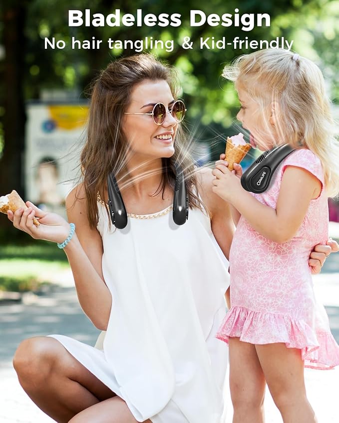 Portable Bladeless Neck Fan, Mothers Day Gifts for Mom Women Hot Flash, Birthday Gift for Men Dad Father Teacher, Wearable Cooling Fan Rechargeable for Camping Travel Beach Golf Cruise Essentials 2026