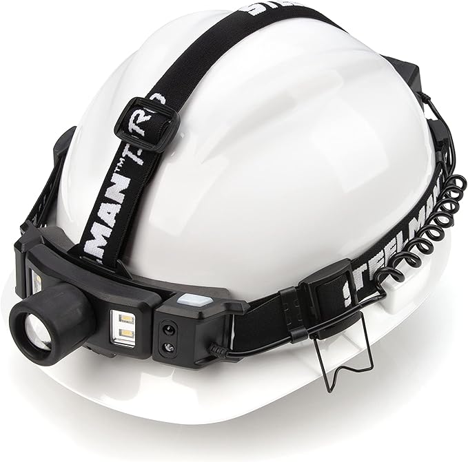 Steelman Pro Rechargeable Focusing Spotlight Headlamp, Motion-Sensing, Rear Safety Light, Pivoting Head, Up to 260 Lumens of Brightness