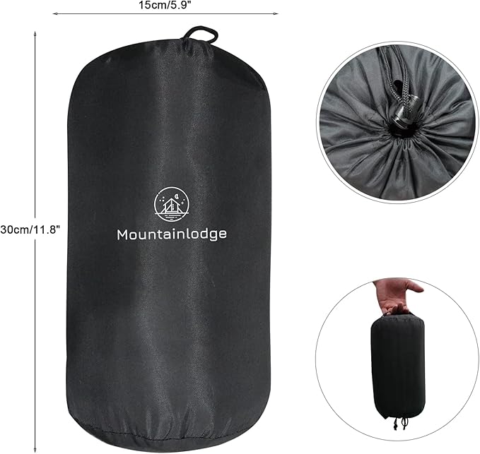 Mountainlodge Ultralight Fleece Sleeping Bag Liner,Mummy Sleeping Bag Liner with Hood and Stuff Sack Suit for Camping,Travelling and Hiking in All Seasons