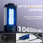 T-SUN Rechargeable Camping Light with Stand, LED Work Light 4100 Lumens with 4 LED Lamp Heads, Work Light with Detachable Tripod 67" Max Height, Magnetic Emergency Flashlight (Black)