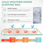 ATEPA Down Sleeping Bag for Adults, 650FP Recycled 30°F 35°F 40°F 45°F 3 Season Wearable Ultralight Packable Compact Sleeping Bags with Compression Sack for Backpacking Camping Hiking