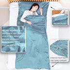 100% Silk Sleep Sack with Zippers on 3 Sides, 87”x43” Large Sleeping Liners for Hotels, Travel & Camping, Multifunctional Travel Sheets (Unzipped:87”x87”) for Adults, Lightweight, All Seasons