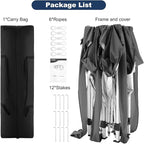 COBIZI 10x20 Pop Up Canopy Tent Party Tents for Parties Weddings Backyard Waterproof Outdoor Commercial Instant Canopy Event Tent with Stakes, Ropes,Sandbags, Gray