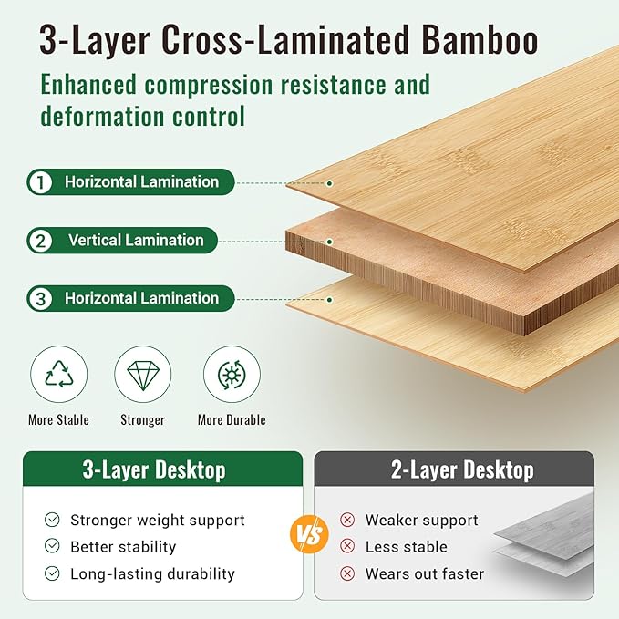KingCamp Bamboo Folding Table, 47 Inch Large Portable Camping Table with Adjustable Height Legs for Uneven Ground, High-Strength Bamboo Surface Holds 265lbs, Multi-Scenario Table for Home & Outdoor