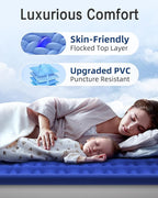 Queen Air Mattress with Built in Pump Luxurious Comfort Raised Inflatable Mattress Queen Airbed Blow Up Mattress for Home and Guests Air Bed 2 Mins Fast Inflate/Deflate 660 lbs Max
