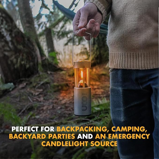 UCO Original Candle Lantern Value Pack with 4 Candles and Storage Bag, Original Collapsible Candle Lantern for Camping & Emergency Preparedness