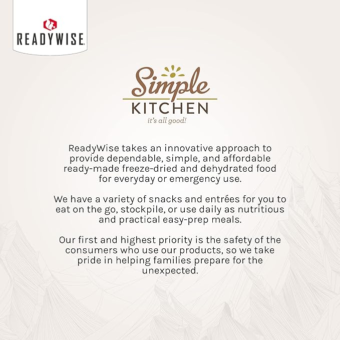 Simple Kitchen Chicken with Wild & White Rice Soup Mix - 17 Servings for Meal Prep, Gluten Free, Dehydrated & Freeze Dried Survival Food, Camping Meals, Backpacking & Hiking, Survival Kit, Pack of 4
