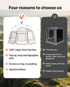 VEVOR Pop up Sports Tent, 8 Sizes Optional Clear Bubble Tent for 1-6 Person, Waterproof Outdoor Pod with Floor Mat & Top Cover, Garden Igloo Dome Tents Camping Shelter for Sports Watching
