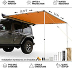 Vehicle Awning, 6.6ft x 8.2ft, Rooftop Pullout Ripstop UPF50+ Side Awning, Reinforced Hinges & Poles for Jeep/SUV/Truck/Van