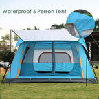 Outdoor Tent, Camping Tent 6 Person, Family Tents for Camping Waterproof, Tent with Living Room and Separate Rooms, 4 Season Tents Big Family Shelter
