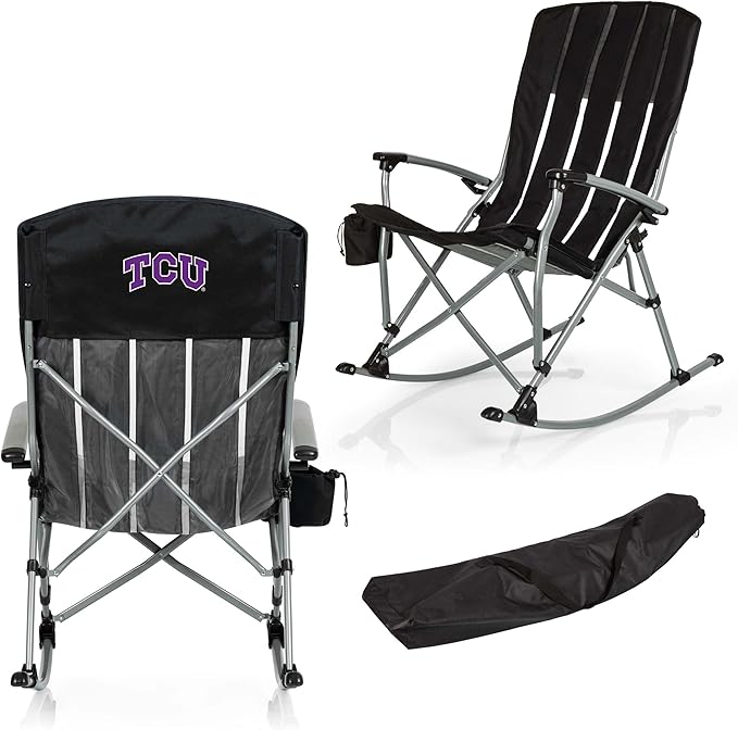Picnic TIME NCAA Unisex-Adult NCAA Outdoor Rocking Camp Chair, XL Heavy Duty Camping Chair for Adults
