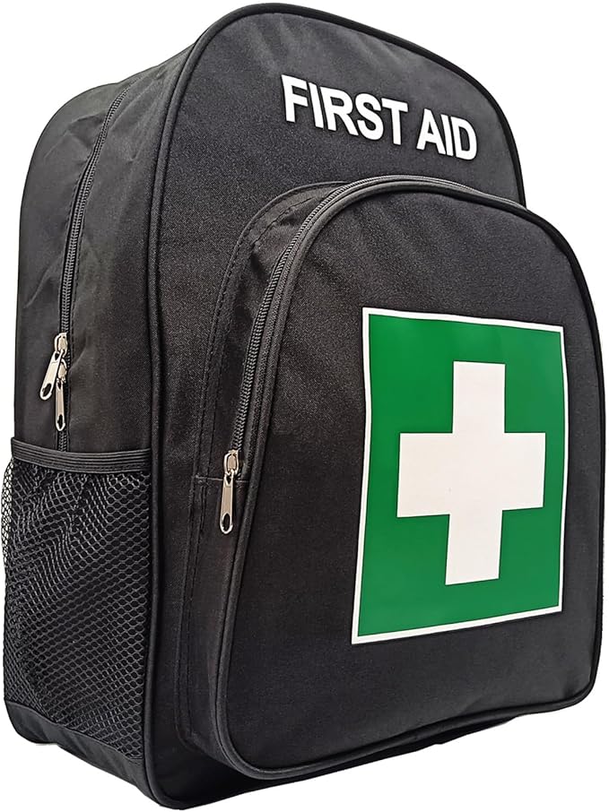 Red Emergency Bag First Aid Backpack Empty Medical First Aid Treatment First Responder Trauma Bags for Hiking Outdoors Travel Camping Pet Dog Cat Daycare (Black Green)