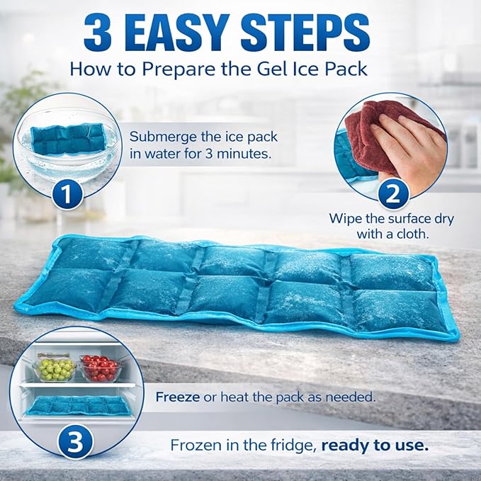 Ice Packs for Lunch Box, 4PCS Reusable Small & Thin Cold Packs, Flexible Soft Gel Freezer Packs for Lunch Bags & Coolers, BPA-Free Leakproof Ice Pack Set for Food