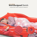 RAPTAVIS Kids Air Mattress Inflatable Toddler Travel Bed with Sides, Cot Sleeping Pad, Red