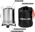 Table Top Fire Pit – Portable Smokeless Tabletop Firepit for Patio, Balcony and Camping – Indoor Fire-Pit, Table-top, Mini Grill, Smores Small Outdoor Fire Bowl Pellets or Wood Fuel (Stainless Steel)