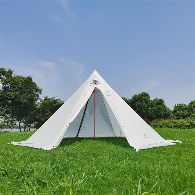4-6 Person Teepee Hot Tent with Stove Jack Camping Pyramid Teepee Tent for Camping Backpacking Hiking