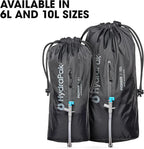 Hydrapak Pioneer - Collapsible Water Storage and Dispensing System (6L or 10L) - BPA & PVC Free Camping Hydration Bladder/Reservoir and Sleeve, Black