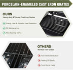 Propane Gas Griddle Charcoal Grill Combo Flat Top Griddle W/Dual Lids & 2 Side Shelves Dual Fuel BBQ Grill for Outdoor Barbecue