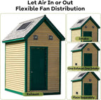 Solar Powered Fan, Solar Fan for Shed, Chicken Coop, Greenhouse, Outside with Two IPX7 Waterproof 5In Fans 13Ft On/Off Switch Cable Exhaust Intake Mounting Way and Installation Kits