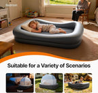OGERY Inflatable Toddler Travel Bed with Cordless Rechargeable and Detachable Air Pump and Tent, Portable Kids Air Mattress with 4 Sides Safety Bumpers Ideal for Home, Grandma's, Camping, Traveling