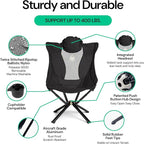 CLIQ EpiQ 1.0 Outdoor Lounge Chair - Folding Camping Chairs Set Up in Seconds - Lightweight Recliner Chair - Military Grade Frame Supports 400 Lbs Outdoor Adventures, Black