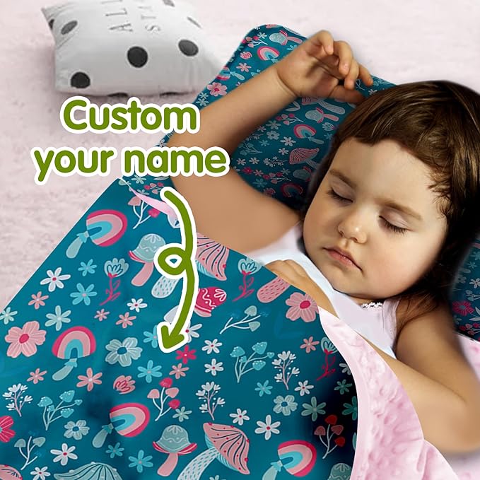 Personalized Toddler Nap Mat for Preschool, Custom Name Kids Sleeping Bag for Daycare, Kindergarten Roll Up Sleeping Mat with Removable Pillow and Soft Blanket, Fun Themes for Boys & Girls