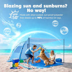 Beach Tent Sun Shelter - 2/3/4 Person UPF 50+ UV Tents with Canopy, Easy Setup Lightweight Beach Shade Tent, Portable Beach Cabana Sun Shade Shelter