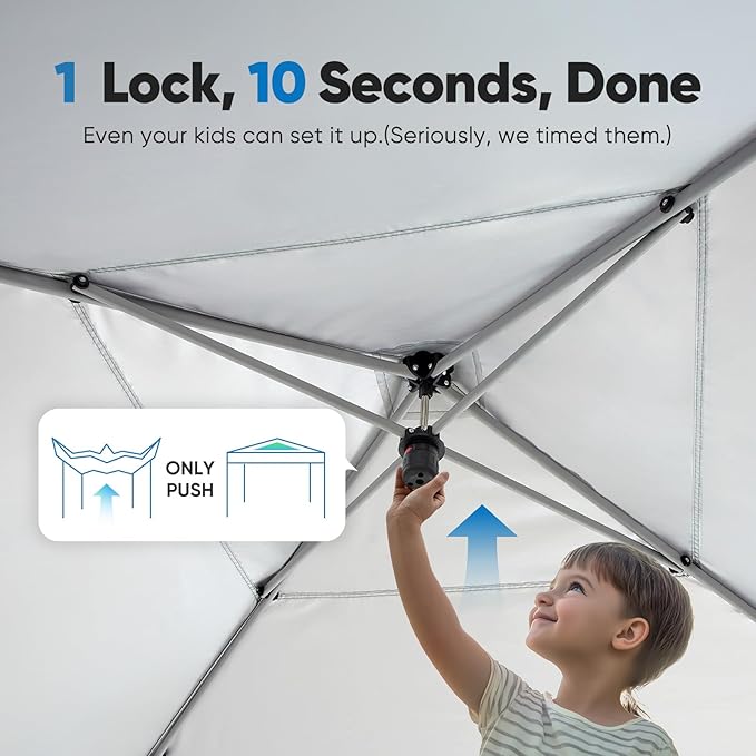 Quictent 10'x10’ Pop up Screened Canopy Tent with Mosquito Netting, Portable Easy up Outdoor Screen House Shelter for Patio, Camping and Picnic, Includes Wheeled Carry Bag