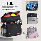 Tactical Lunch Box for Men & Women – Expandable 16L Double Deck Insulated Cooler Bag for Work, Construction & 12-Hour Shifts – Heavy Duty Leakproof Large Meal Prep Tote with Shoulder Strap