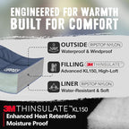 3M Thinsulate Insulation Puffy Camping Blanket for Cold Weather, Queen Size Warm Camping Quilt with Zipper, Waterproof Outdoor Sleeping Bag for Hammock, Cozy & Versatile Gift for Men and Women