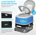 YITAHOME 5.28 Gallon Portable Toilet for Camping, RV Travel Porta Potty Leak-Proof with Press Flush Pump, Rotating Spout, Level Indicator for Adults, Camping, RV, Boating, Hiking, Trips
