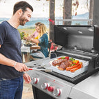 Universal Stainless Steel Cooking Griddle, Nonstick Flat Top Plate Insert for Gas Top Stove and Charcoal Grills, Tailgating, Camping and Parties, 23" x 16" Plancha Para Cocinar